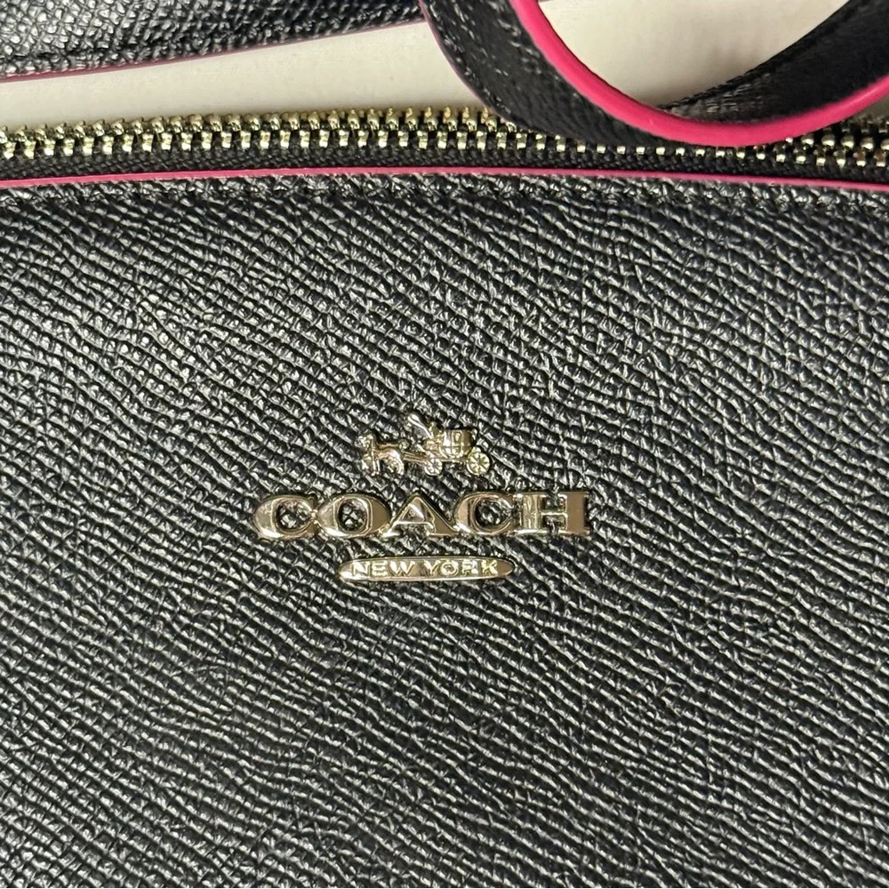 Coach Christie Carryall Satchel Small Black/Pink/White Edging w/Hangtag - Picture 2 of 13